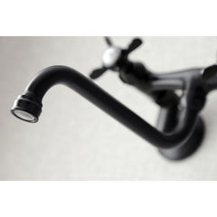 Wall Mount Bathroom Faucet, Essex, Double Handle in Matte Black