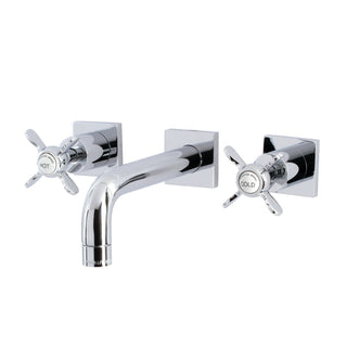 Wall Mount Bathroom Faucet, Essex, Double Handle in Polished Chrome