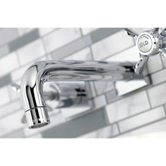 Wall Mount Bathroom Faucet, Essex, Double Handle in Polished Chrome