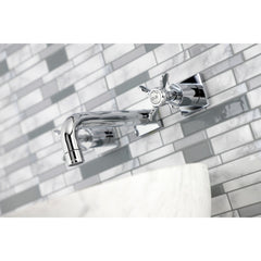 Wall Mount Bathroom Faucet, Essex, Double Handle in Polished Chrome