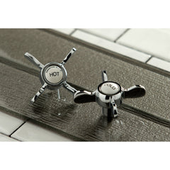 Wall Mount Bathroom Faucet, Essex, Double Handle in Polished Chrome