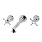 Wall Mount Bathroom Faucet, Essex, Double Handle in Polished Chrome