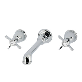 Wall Mount Bathroom Faucet, Essex, Double Handle in Polished Chrome