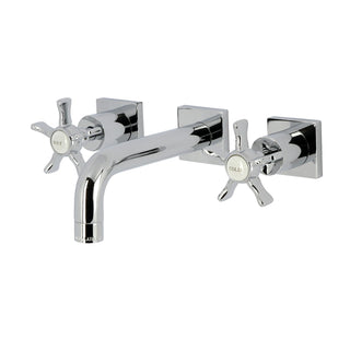 Wall Mount Bathroom Faucet, Hamilton, 3-Hole with Two Handles in Polished Chrome