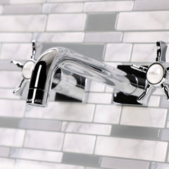 Wall Mount Bathroom Faucet, Hamilton, 3-Hole with Two Handles in Polished Chrome