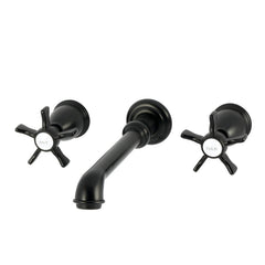Wall Mount Bathroom Faucet, Hamilton, Double Handle in Matte Black