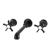 Wall Mount Bathroom Faucet, Hamilton, Double Handle in Matte Black