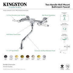 Wall Mount Bathroom Faucet, Heirloom, 2-Hole Double Handle in Oil Rubbed Bronze