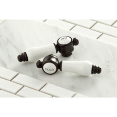 Wall Mount Bathroom Faucet, Heirloom, 2-Hole Double Handle in Oil Rubbed Bronze