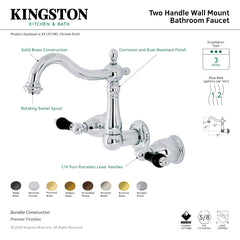 Wall Mount Bathroom Faucet, Heirloom, 3-Hole Double Handle in Oil Rubbed Bronze