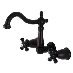 Wall Mount Bathroom Faucet, Heirloom, 3-Hole with Two Handles in Oil Rubbed Bronze