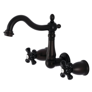 Wall Mount Bathroom Faucet, Heirloom, 3-Hole with Two Handles in Oil Rubbed Bronze