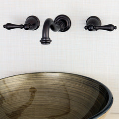Wall Mount Bathroom Faucet, Heirloom, Double Handle in Oil Rubbed Bronze