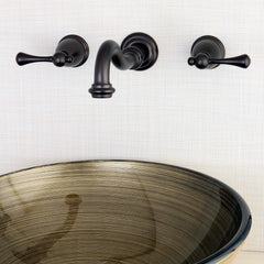 Wall Mount Bathroom Faucet, Heirloom, Double Handle in Oil Rubbed Bronze