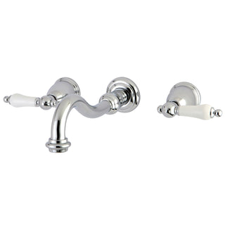 Wall Mount Bathroom Faucet, Heirloom, Double Handle in Polished Chrome