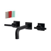 Wall Mount Bathroom Faucet, Kaiser, Double Handle in Matte Black