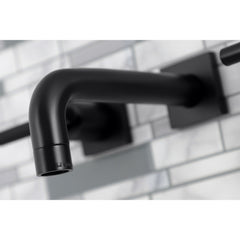 Wall Mount Bathroom Faucet, Kaiser, Double Handle in Matte Black