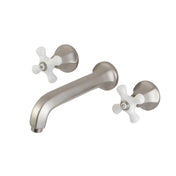 Wall Mount Bathroom Faucet, Metropolitan, 3-Hole Double-Handle in Brushed Nickel