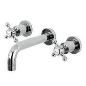 Wall Mount Bathroom Faucet, Metropolitan, 3-Hole Double Handle in Polished Chrome