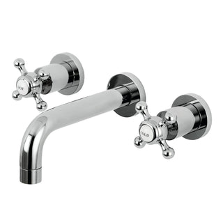 Wall Mount Bathroom Faucet, Metropolitan, 3-Hole Double Handle in Polished Chrome
