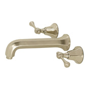 Wall Mount Bathroom Faucet, Metropolitan, Double Handle in Brushed Nickel