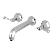 Wall Mount Bathroom Faucet, Metropolitan, Double Handle in Polished Chrome