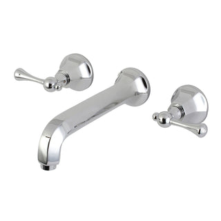 Wall Mount Bathroom Faucet, Metropolitan, Double Handle in Polished Chrome