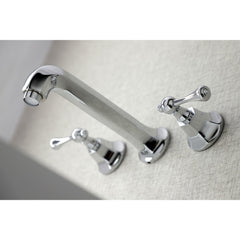 Wall Mount Bathroom Faucet, Metropolitan, Double Handle in Polished Chrome