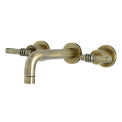 Wall Mount Bathroom Faucet, Milano, 2-Handle, 3-Hole, Antique Brass