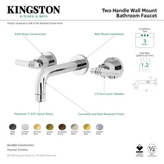 Wall Mount Bathroom Faucet, Milano, 2-Handle, 3-Hole, Antique Brass