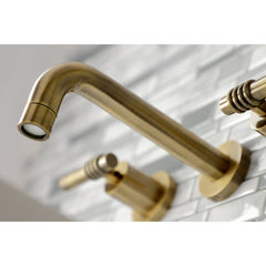 Wall Mount Bathroom Faucet, Milano, 2-Handle, 3-Hole, Antique Brass