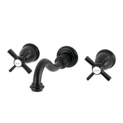 Wall Mount Bathroom Faucet, Millennium, Double Handle in Matte Black
