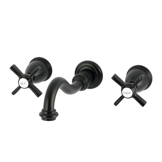 Wall Mount Bathroom Faucet, Millennium, Double Handle in Matte Black