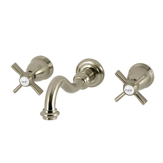 Wall Mount Bathroom Faucet, Millennium, Double Handle in Brushed Nickel