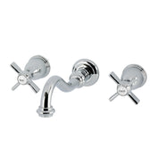 Wall Mount Bathroom Faucet, Millennium, Double Handle in Polished Chrome