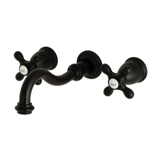 Wall Mount Bathroom Faucet, Vintage, Two-Handle, 3-Hole, Matte Black