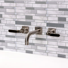 Wall Mount Bathroom Faucet, Whitaker, Double Handle in Brushed Nickel