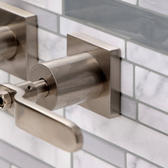 Wall Mount Bathroom Faucet, Whitaker, Double Handle in Brushed Nickel