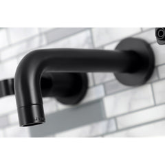 Wall Mount Bathroom Faucet, Whitaker, Double Handle in Matte Black