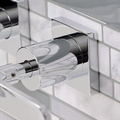 Wall Mount Bathroom Faucet, Whitaker, Double Handle in Polished Chrome