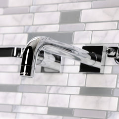 Wall Mount Bathroom Faucet, Whitaker, Double Handle in Polished Chrome