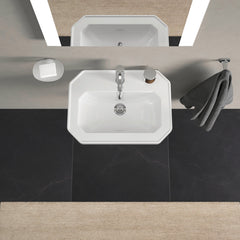 Wall Mount Bathroom Sink, 1930 Series, Ceramic, 20 Inch, Overflow, White