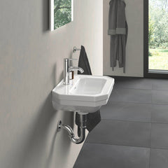Wall Mount Bathroom Sink, 1930 Series, Ceramic, 20 Inch, Overflow, White
