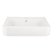 Wall Mount Bathroom Sink, Burleson, Rectangular with Overflow in White