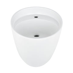 Wall-Mount Bathroom Sink, Calice, 18 in Single Faucet Hole in Ceramic