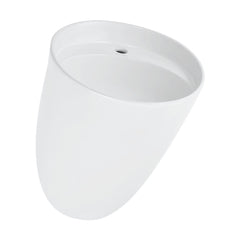 Wall-Mount Bathroom Sink, Calice, 18 in Single Faucet Hole in Ceramic