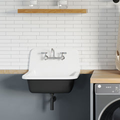 Wall-Mount Bathroom Sink, Claire, Rectangle, Matte Black
