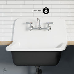 Wall-Mount Bathroom Sink, Claire, Rectangle, Matte Black