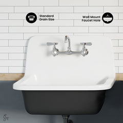 Wall-Mount Bathroom Sink, Claire, Rectangle, Matte Black