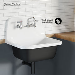 Wall-Mount Bathroom Sink, Claire, Rectangle, Matte Black